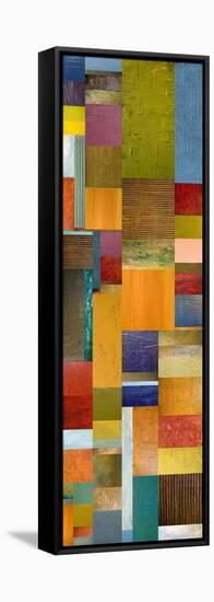 Color Panels with Olives Stripes-Michelle Calkins-Framed Stretched Canvas