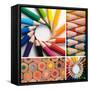 Color Pencils, Collage-Loskutnikov Maxim-Framed Stretched Canvas