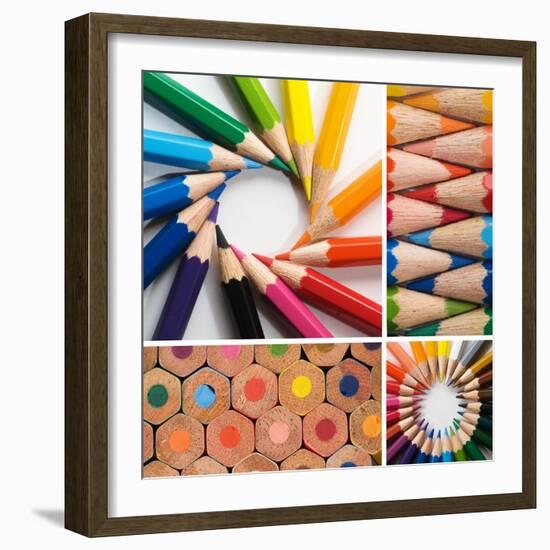 Color Pencils, Collage-Loskutnikov Maxim-Framed Art Print