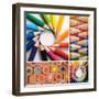 Color Pencils, Collage-Loskutnikov Maxim-Framed Art Print