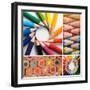 Color Pencils, Collage-Loskutnikov Maxim-Framed Art Print