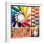 Color Pencils, Collage-Loskutnikov Maxim-Framed Art Print