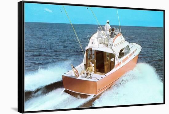 Color Photo of Speedboat-null-Framed Stretched Canvas