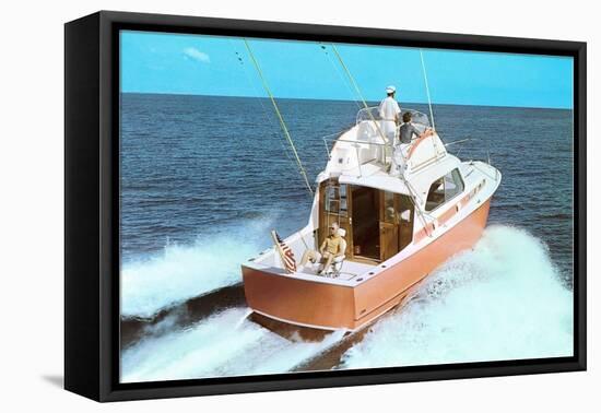 Color Photo of Speedboat-null-Framed Stretched Canvas