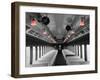 Color Pop, Empty coach of a train, USA, Living Coral-null-Framed Photographic Print