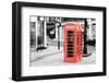 Color Pop, Phone Booth, London, England, United Kingdom, Living Coral-null-Framed Photographic Print