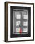 Color Pop, Window and flower vase, Living Coral-null-Framed Photographic Print