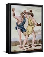 Color Print from Engraving Showing Gladiators Boxing by Jacques Grasset de Saint-Sauveur and L.F. L-Stapleton Collection-Framed Stretched Canvas