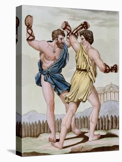 Color Print from Engraving Showing Gladiators Boxing by Jacques Grasset de Saint-Sauveur and L.F. L-Stapleton Collection-Stretched Canvas