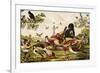 Color Print of Birds Feasting on a Fruit Pie-null-Framed Premium Giclee Print