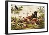 Color Print of Birds Feasting on a Fruit Pie-null-Framed Giclee Print