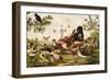 Color Print of Birds Feasting on a Fruit Pie-null-Framed Premium Giclee Print