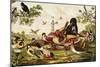 Color Print of Birds Feasting on a Fruit Pie-null-Mounted Premium Giclee Print