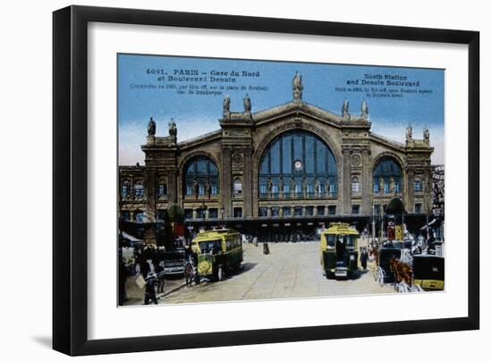 Color Print of Buses Outside Gare Du Nord-null-Framed Giclee Print