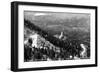 Colorado - Aerial View of Shrine of the Sun, Colorado Springs from Cheyenne Mt-Lantern Press-Framed Art Print