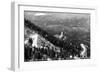 Colorado - Aerial View of Shrine of the Sun, Colorado Springs from Cheyenne Mt-Lantern Press-Framed Art Print