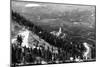 Colorado - Aerial View of Shrine of the Sun, Colorado Springs from Cheyenne Mt-Lantern Press-Mounted Art Print