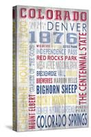 Colorado - Barnwood Typography-Lantern Press-Stretched Canvas