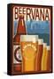 Colorado - Beervana Vintage Sign-Lantern Press-Framed Stretched Canvas