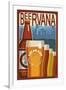 Colorado - Beervana Vintage Sign-Lantern Press-Framed Art Print