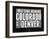 Colorado Black and White Map-NaxArt-Framed Art Print