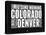 Colorado Black and White Map-NaxArt-Stretched Canvas