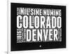 Colorado Black and White Map-NaxArt-Framed Art Print