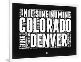 Colorado Black and White Map-NaxArt-Framed Art Print