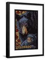 Colorado - Black Bears - Mosaic-Lantern Press-Framed Art Print