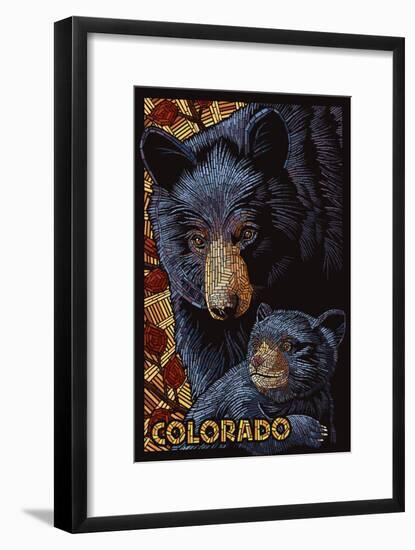 Colorado - Black Bears - Mosaic-Lantern Press-Framed Art Print