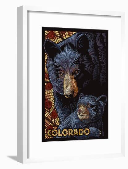 Colorado - Black Bears - Mosaic-Lantern Press-Framed Art Print