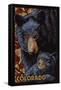 Colorado - Black Bears - Mosaic-Lantern Press-Framed Stretched Canvas