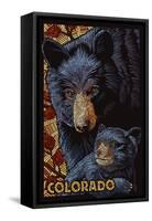 Colorado - Black Bears - Mosaic-Lantern Press-Framed Stretched Canvas