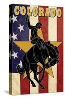 Colorado Bucking Bronco-Lantern Press-Stretched Canvas