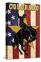 Colorado Bucking Bronco-Lantern Press-Stretched Canvas