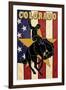 Colorado Bucking Bronco-Lantern Press-Framed Art Print