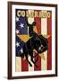 Colorado Bucking Bronco-Lantern Press-Framed Art Print