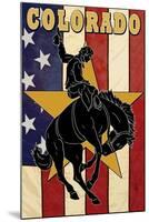 Colorado Bucking Bronco-Lantern Press-Mounted Art Print