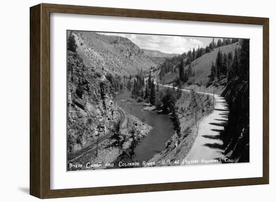 Colorado - Byers Canyon and Colorado River-Lantern Press-Framed Art Print