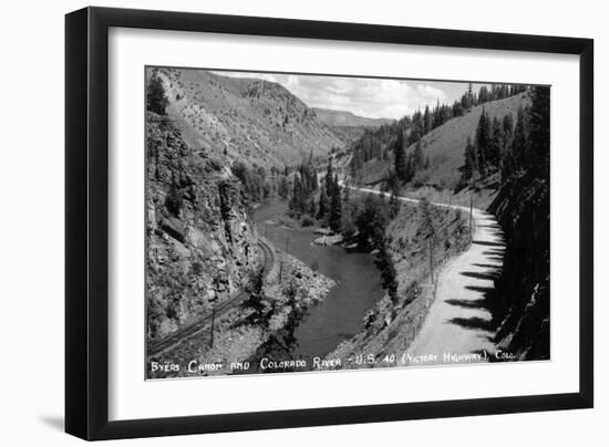 Colorado - Byers Canyon and Colorado River-Lantern Press-Framed Art Print