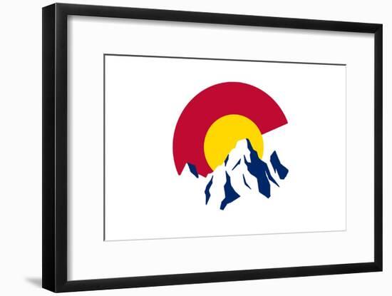 Colorado - C and Mountains-Lantern Press-Framed Art Print