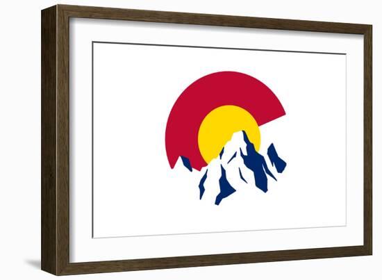 Colorado - C and Mountains-Lantern Press-Framed Art Print