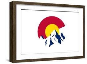 Colorado - C and Mountains-Lantern Press-Framed Art Print