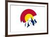 Colorado - C and Mountains-Lantern Press-Framed Art Print