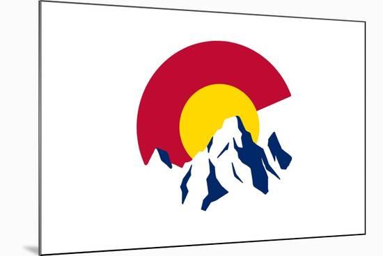 Colorado - C and Mountains-Lantern Press-Mounted Art Print