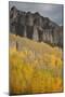 Colorado, Cimarron Range. Autumn Colored Aspens and High Mesa Pinnacles-Jaynes Gallery-Mounted Photographic Print