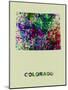 Colorado Color Splatter Map-NaxArt-Mounted Art Print