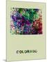 Colorado Color Splatter Map-NaxArt-Mounted Art Print