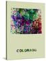 Colorado Color Splatter Map-NaxArt-Stretched Canvas