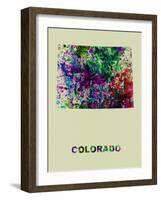 Colorado Color Splatter Map-NaxArt-Framed Art Print